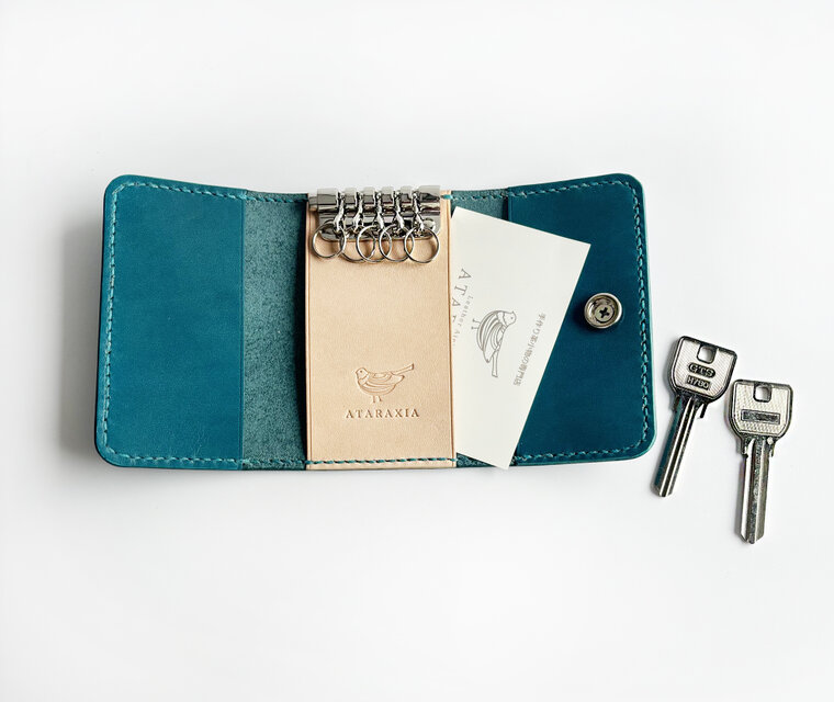 限定カラー】琉球ブルーのキーケース（ベルギーレザー ルガト 琉球