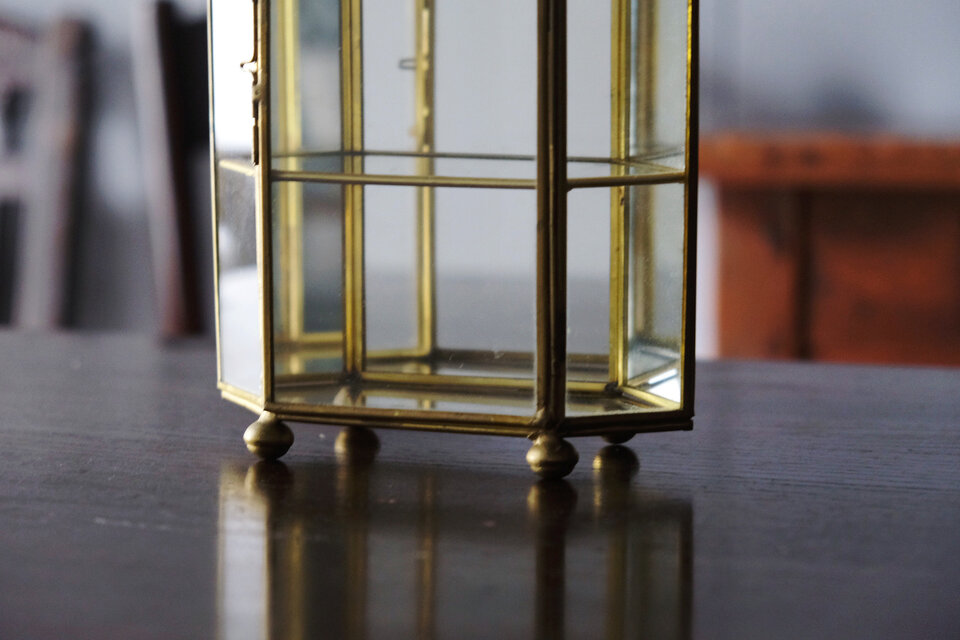 小型3段ガラスケース フランス アンティーク ヴィンテージ 0501790