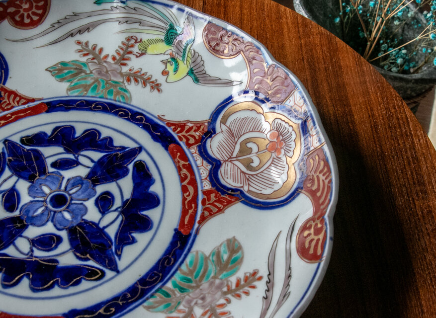 古伊万里 染錦 鳳凰桐葉文八寸皿 明治時代 | iichi 日々の暮らしを