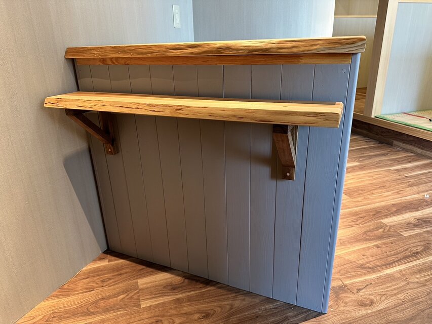 hotaru レジカウンター カウンター 可動棚 作業台 ライトグレー 荷物