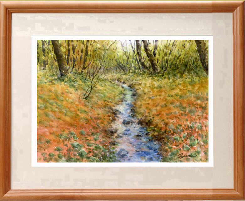 水彩画原画 晩秋の雑木林 ＃609 | iichi 日々の暮らしを心地よくする