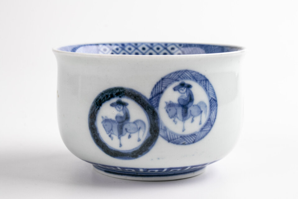 古伊万里 染付 騎馬人物文 向付 1客 江戸後期 | iichi 日々の暮らしを