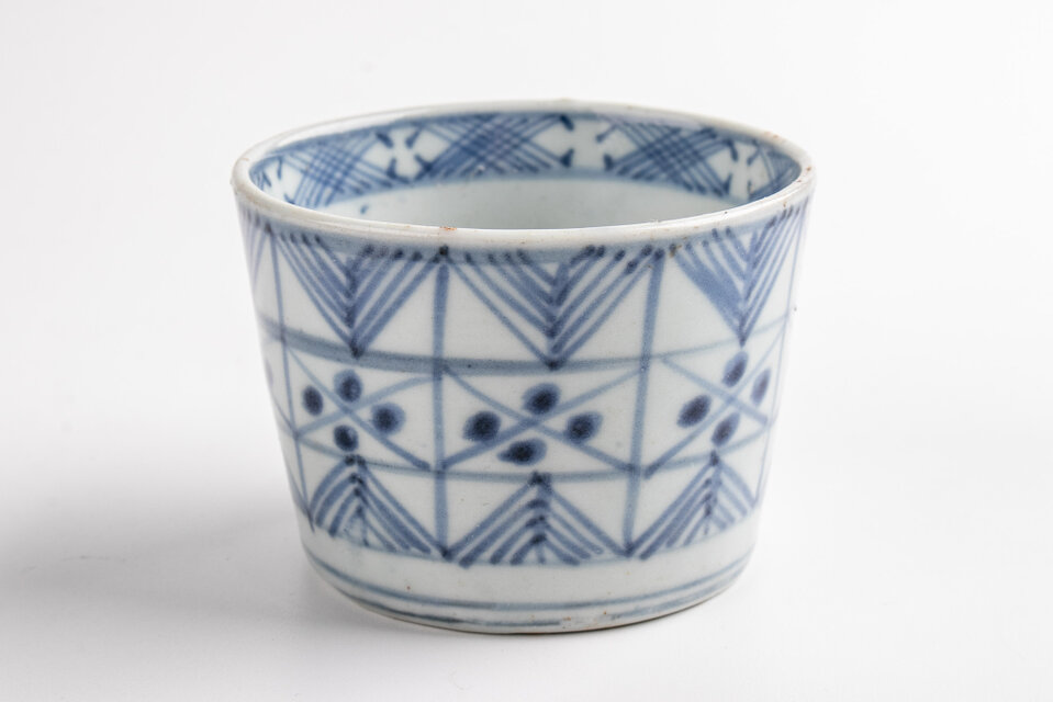 古伊万里 染付 松竹梅図案文 そば猪口 1客 明治時代 個体B | iichi