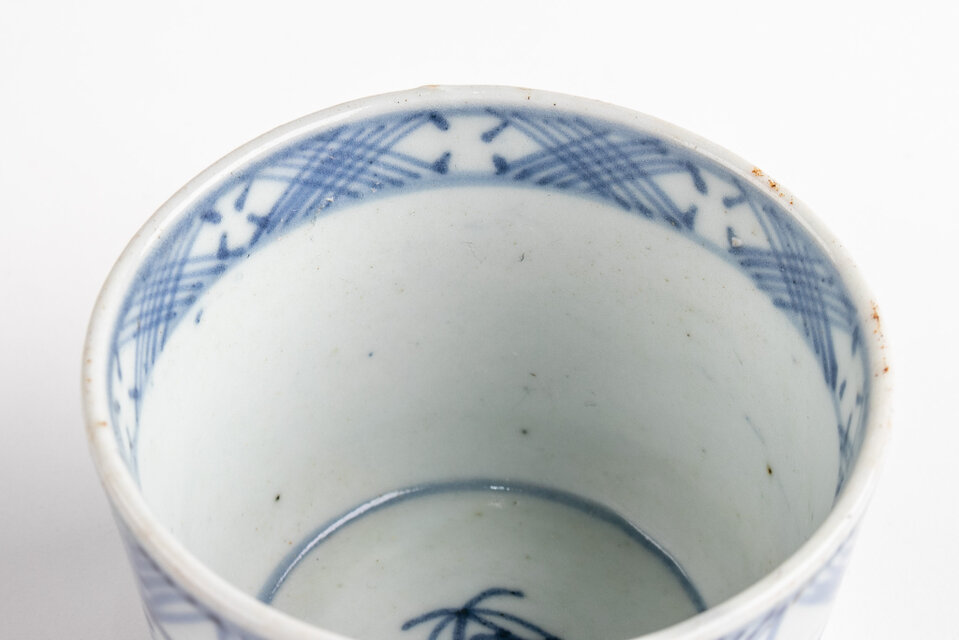 古伊万里 染付 松竹梅図案文 そば猪口 1客 明治時代 個体B | iichi
