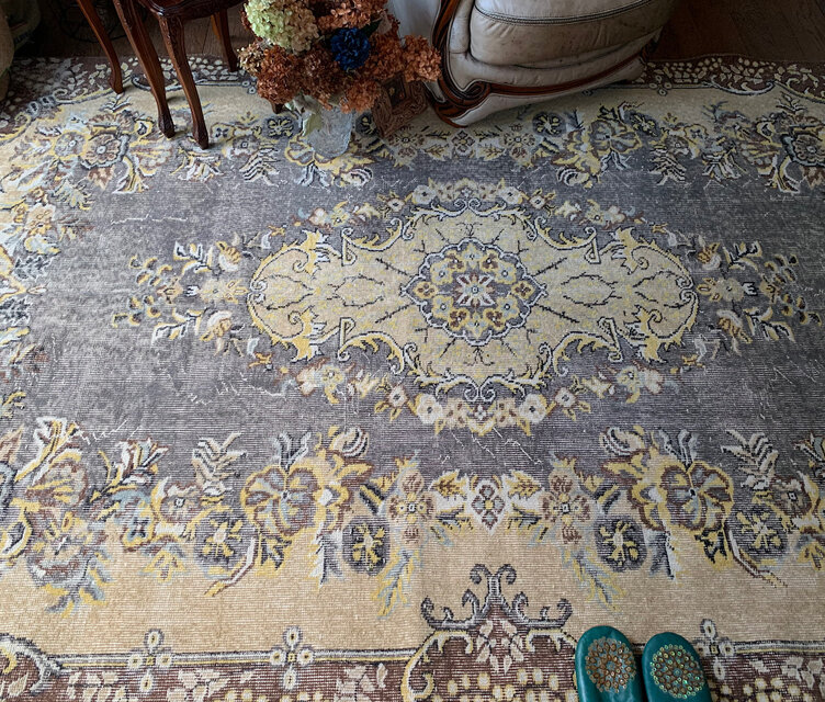 超大判 特大 トルコヴィンテージラグ 278×180スモーキーグレー