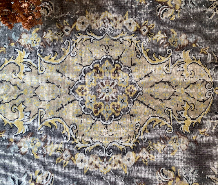 超大判 特大 トルコヴィンテージラグ 278×180スモーキーグレー