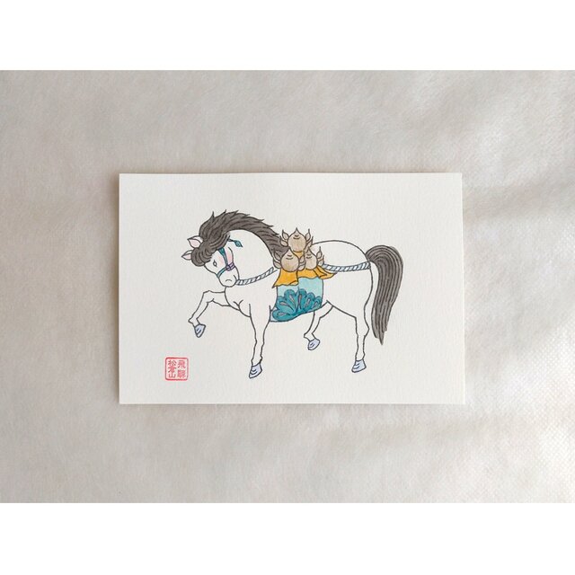 飛騨絵馬 はがきサイズ 青緑色 | iichi 日々の暮らしを心地よくする