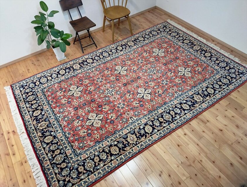 今月の超目玉品】ペルシャ絨毯カシャーン産 レッド 303×195cm PM7631