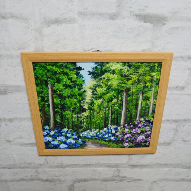 油絵【森の紫陽花】 | iichi 日々の暮らしを心地よくするハンドメイド