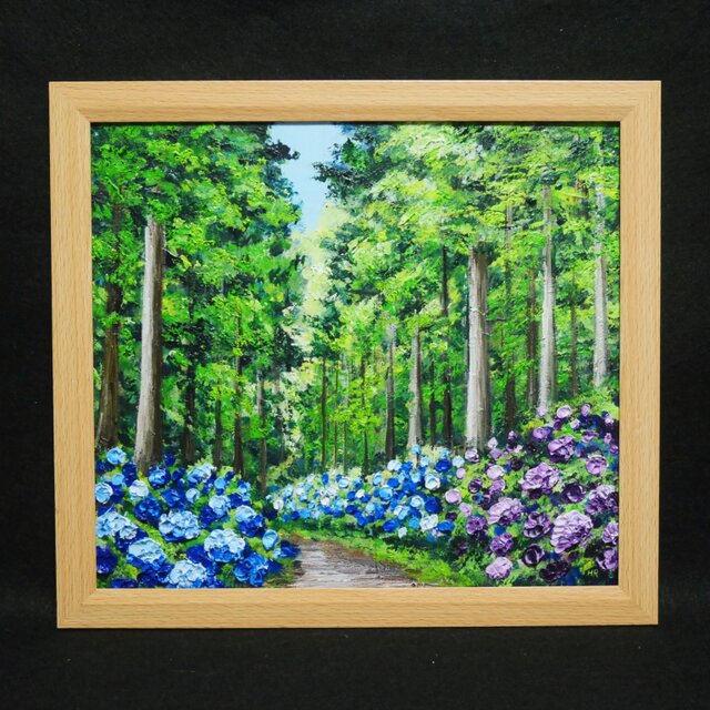 油絵【森の紫陽花】 | iichi 日々の暮らしを心地よくするハンドメイド