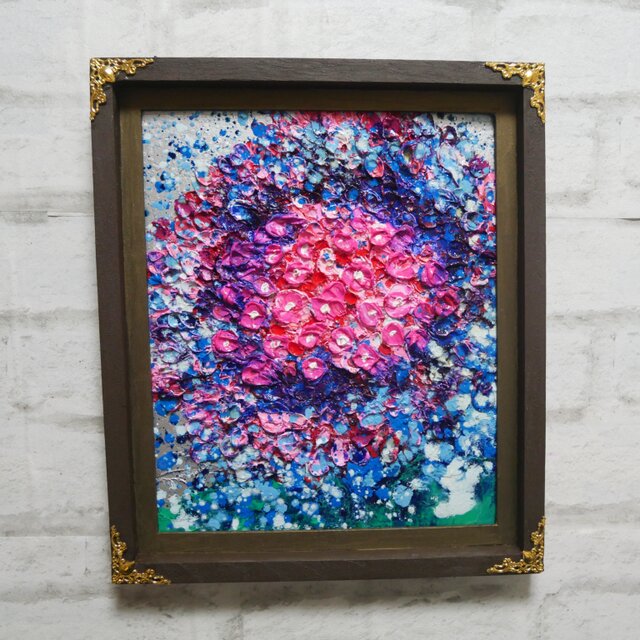 油絵 【梅雨のピンクの雨】 | iichi 日々の暮らしを心地よくする