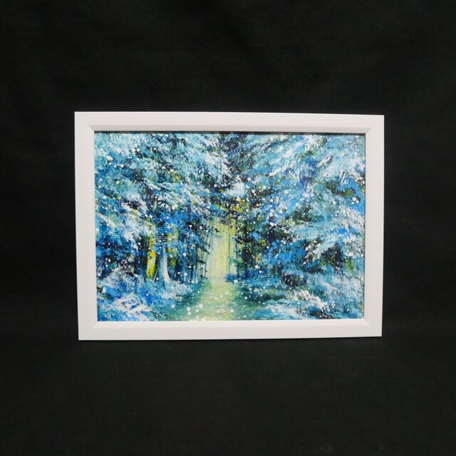 油彩画【雪の森の光】冬の風景 | iichi 日々の暮らしを心地よくする