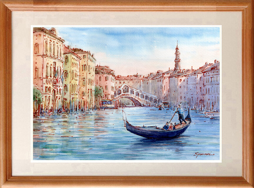 水彩画原画 リアルト橋・ヴェネツィア ＃710 | iichi 日々の暮らしを