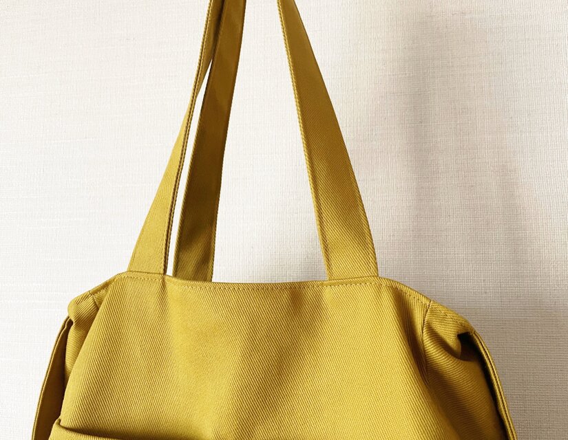 肩掛け】2WAYショルダーバッグ ラウンド型 マスタードイエロー 外