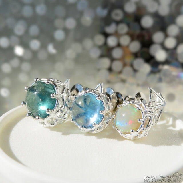 アクアマリン ブローチ / Aquamarine Star and Ornament Brooch