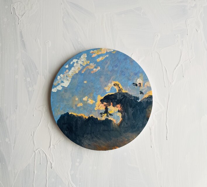 直径30㎝「APOLLON」油彩・絵画・原画・丸形・アートパネル | iichi