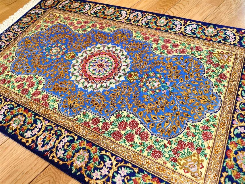 専用 マラゲ産 シルク ペルシャ絨毯 122✖️79cm け東7-1217 専用