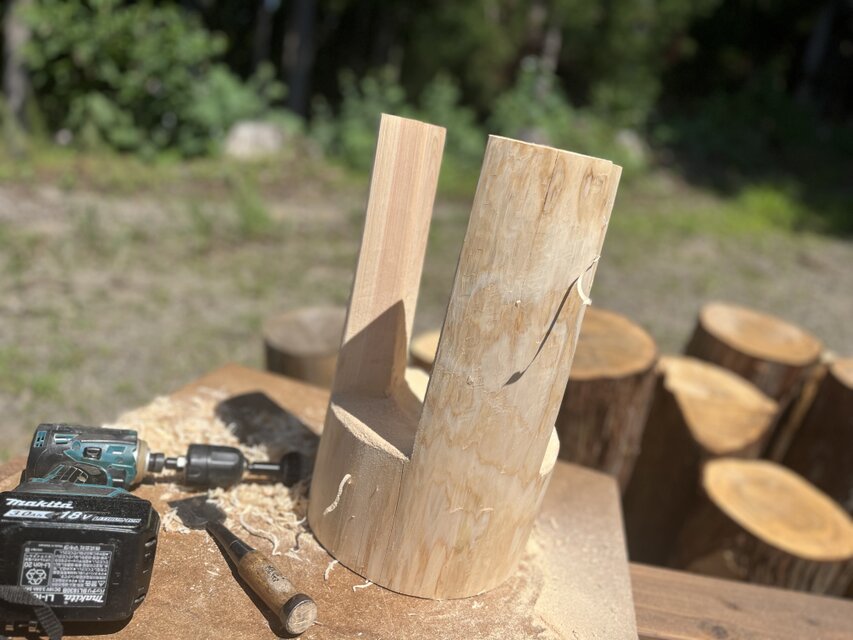 ヒノキ香る】玄関でほっとする 丸太スツール｜天然無垢・一点もの