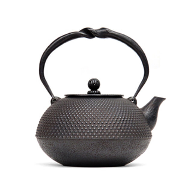 南部鉄器 鉄瓶 岩戸賢一郎作 平丸小桜1.2L 内面漆焼付・酸化被膜仕上