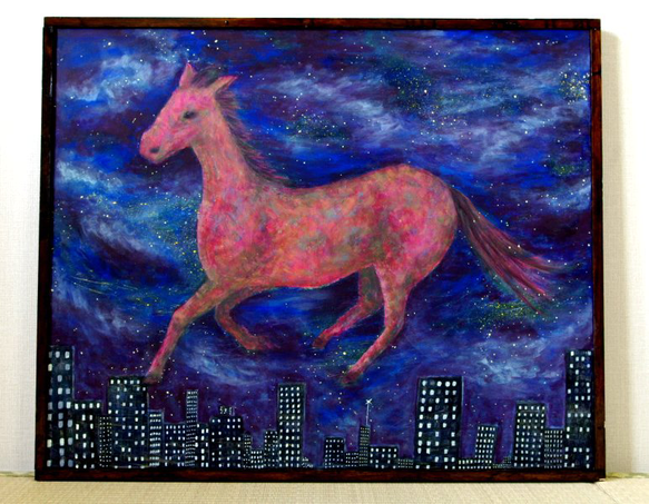 油絵 専用 青く光る馬 油絵 専用 青く光る馬 油絵 専用 青く光る馬