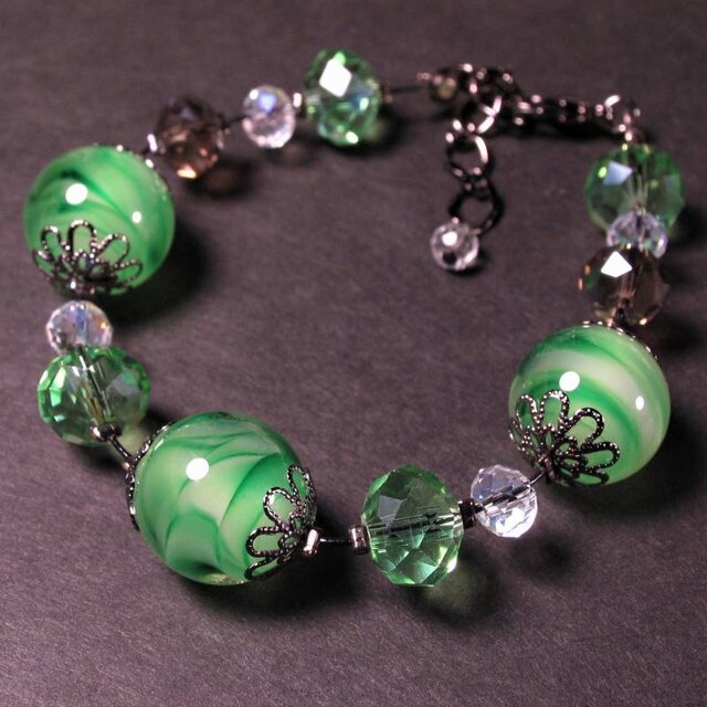 とんぼ玉 ブレスレット ガラスジュエリー 大阪 伝統 工芸 ビーズ 大人