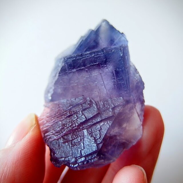 ウ*ん様 パキスタン産 バイカラー フローライト パープル ブルー 原石