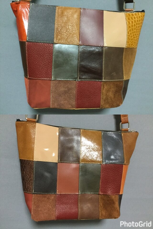 レザーパッチワークショルダーバッグ338 | iichi 日々の暮らしを