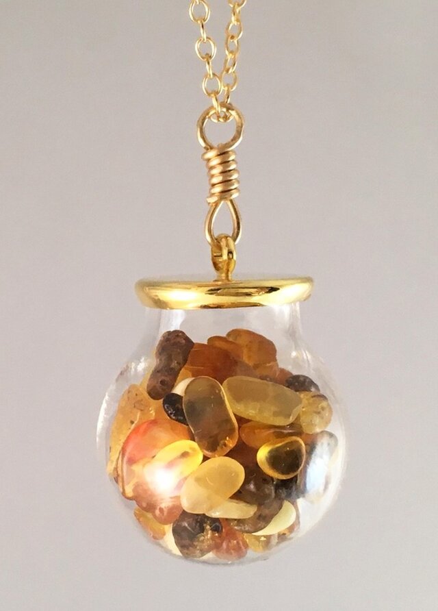 Jewel Box ◇バルト海産琥珀原石 K14GFペンダント | iichi 日々の