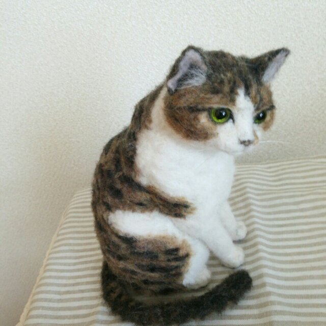キジ白猫立体羊毛フェルト | iichi 日々の暮らしを心地よくする