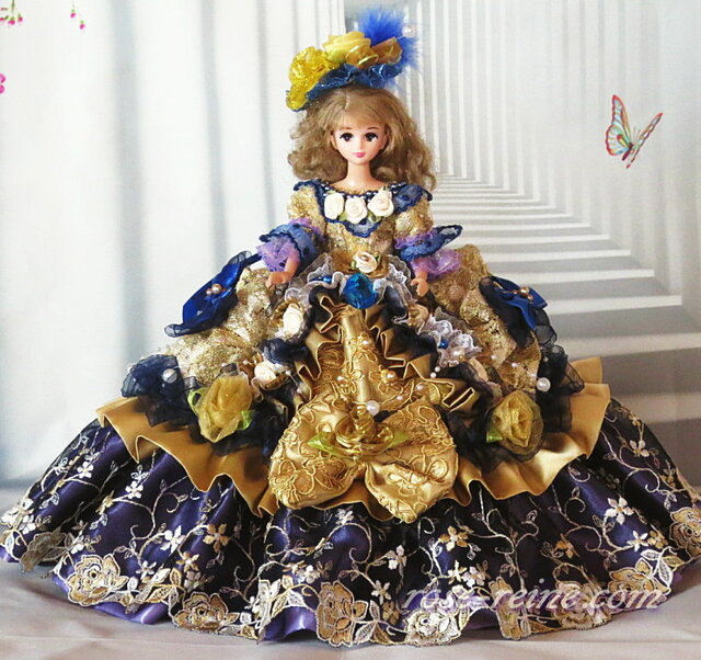 豪華ドールドレス 美しきルノアールのアンティークゴールド 社交界の華