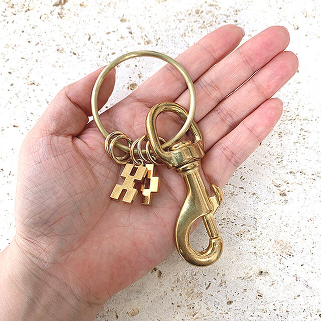 真鍮ミンサー柄留金具付鍵束 rz-27 | iichi 日々の暮らしを心地よく