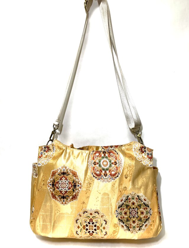 現品限り】HAJIME AYUMU 高級柄付き2WAY 着物帯リメイクバッグ