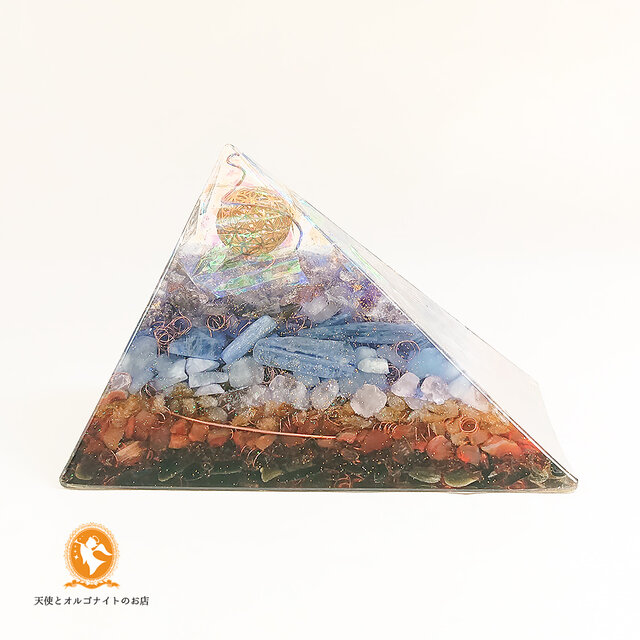 受注制作]フィボナッチ・スパイラルのピラミッドオルゴナイト 大サイズ