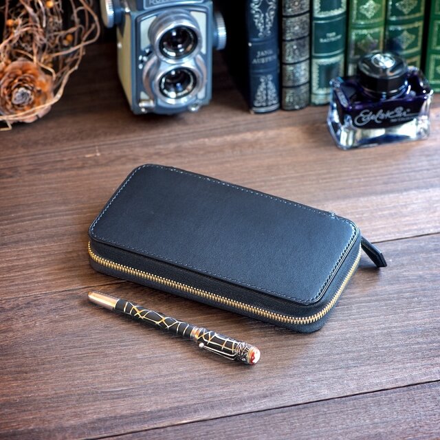 ラウンドファスナーペンケース 4本挿しカラーオーダー | iichi 日々の