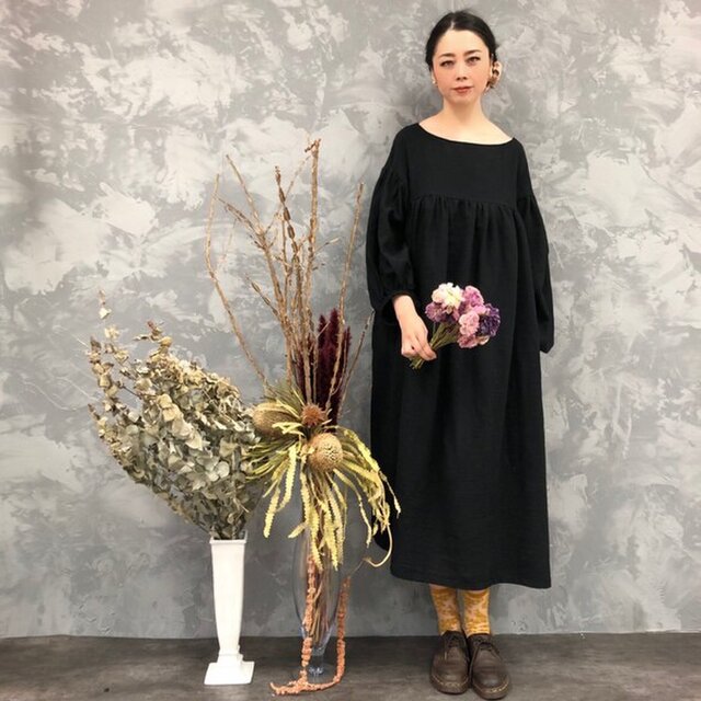 新作】『フランスの森から抜け出した。ナチュラルリネンワンピース