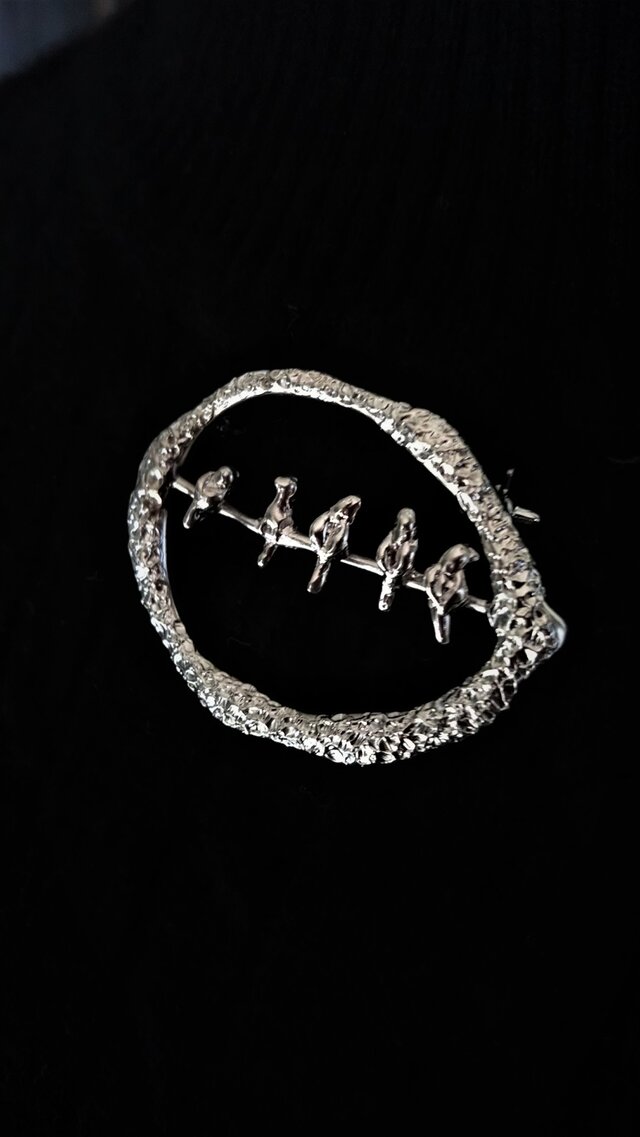 SV925 5羽の小鳥ブローチ | iichi 日々の暮らしを心地よくする