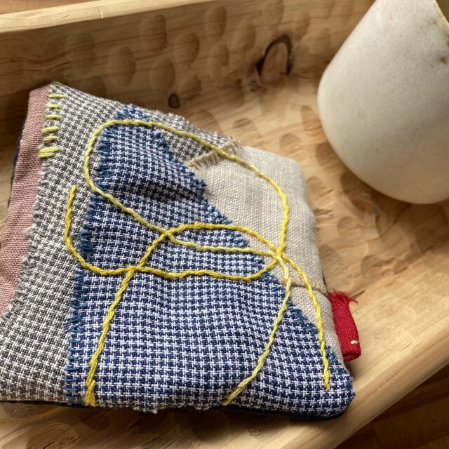 ちくちくコースター /パッチワーク/リネン/刺し子No.91 | iichi 日々の