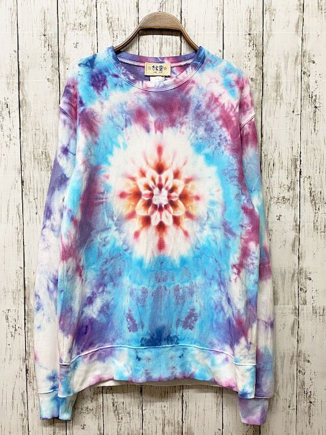 タイダイ染め スウェット トレーナー 曼荼羅染め Lサイズ Hippies Dye