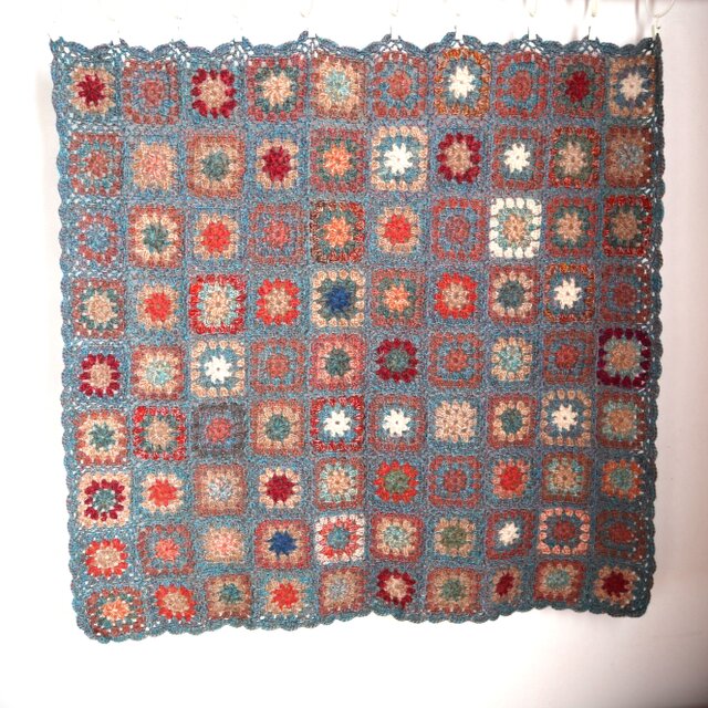 モチーフつなぎのブランケット（ブルー系） | iichi 日々の暮らしを