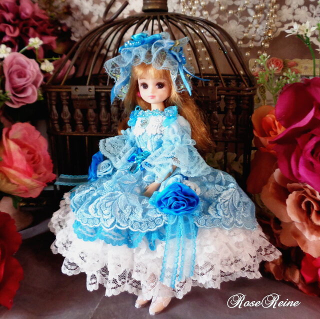 ロリータロマンス 蒼き薔薇の妖精 ボリュームフリルドールドレス豪華5