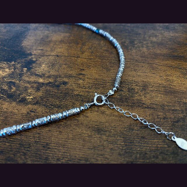 カレンシルバー&ターコイズ&赤珊瑚(染)ネックレス 純銀 約45cm | iichi