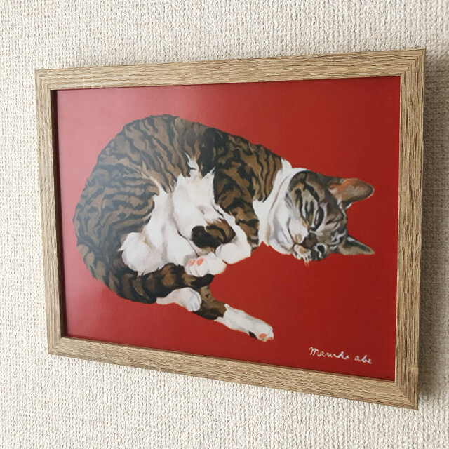 ねっころがる猫」額縁入り（複製画） | iichi 日々の暮らしを心地よく