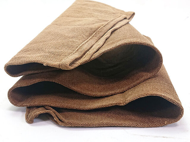 s0071 酒袋 あめ色 しっかりした厚手木綿 / 古布 古裂 | iichi 日々の