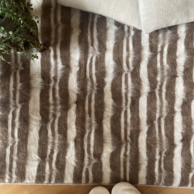 77×131 バッターニエ ナチュラルブラウン×ホワイト トルコヴィンテージ