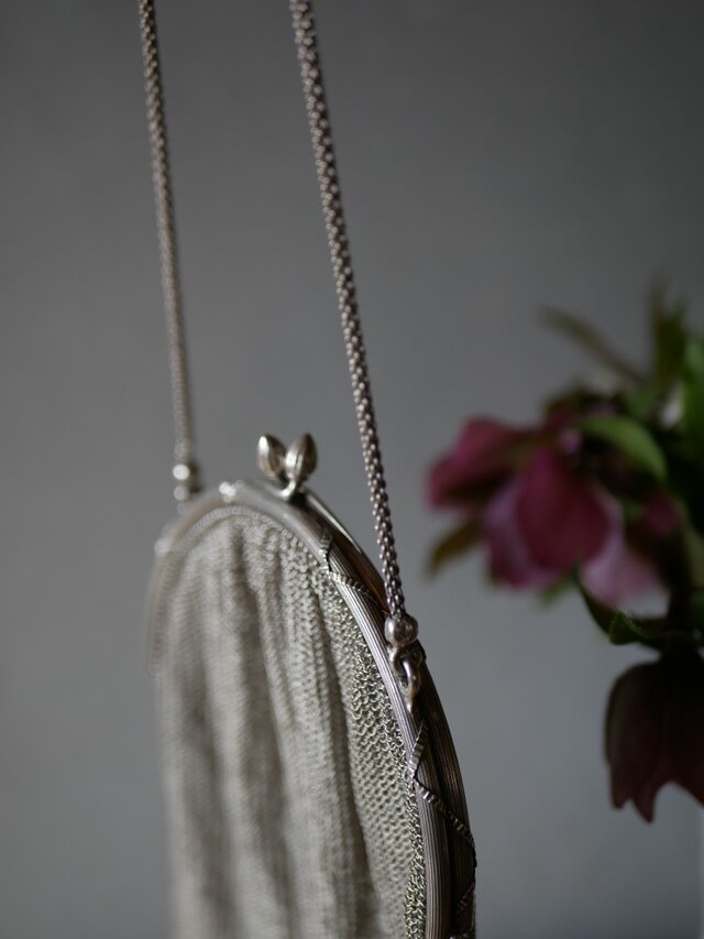 純銀 メッシュバッグ シャトレーン フランスアンティーク アンティーク