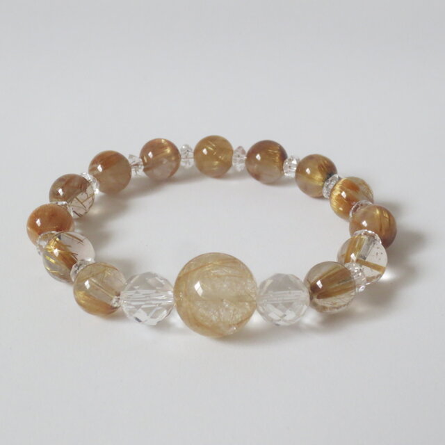 大玉エンジェルヘアールチルクォーツ&水晶 ブレスレット | iichi 日々