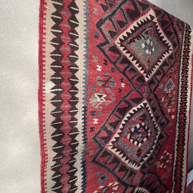 69×92 オールドキリム ウール100% トルコヴィンテージラグ | iichi