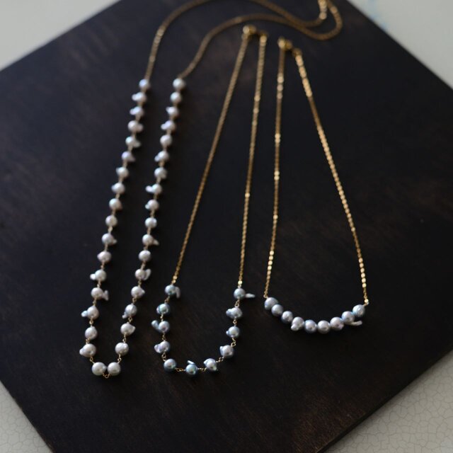 ナチュラルブルーの天使の羽】ペンダント【C】【あこや真珠】【K14GF