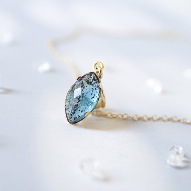 青の洞窟」モスカイヤナイト ネックレス くすみブルー 珍しい天然石