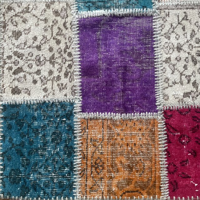 sale】 71×120 パッチワーク 手縫い レア オーバーダイ トルコ